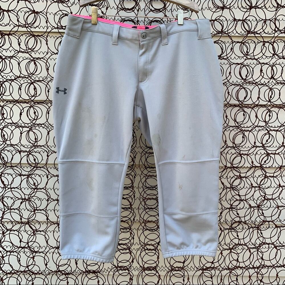 Under Armour gray softball pants LARGE